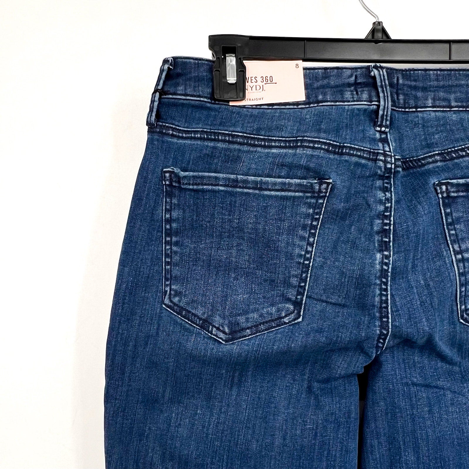 NYDJ Curves 360 Womens Slim Straight Crop Jeans Size 8 Caliente Blue NWT