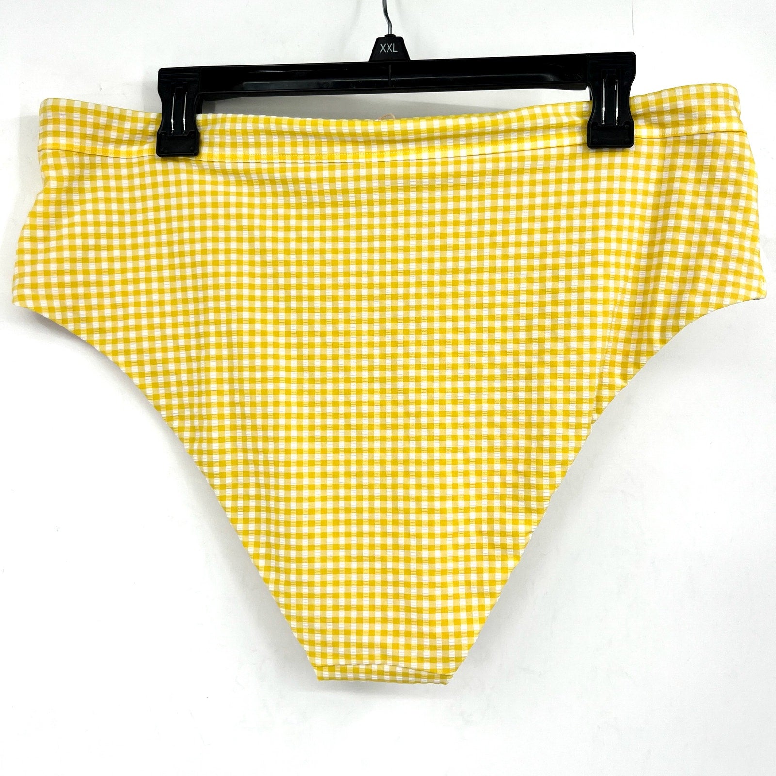 MADEWELL Prawn High-rise Bikini Bottom XL Yellow Chamomile Tea Seersucker NWT