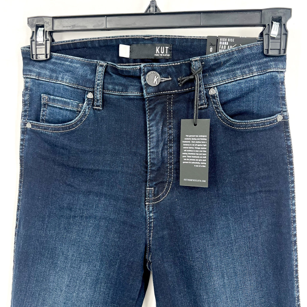 KUT FROM THE KLOTH Diana Skinny Jeans Blue Size 0 High-Rise Fab Ab NWT