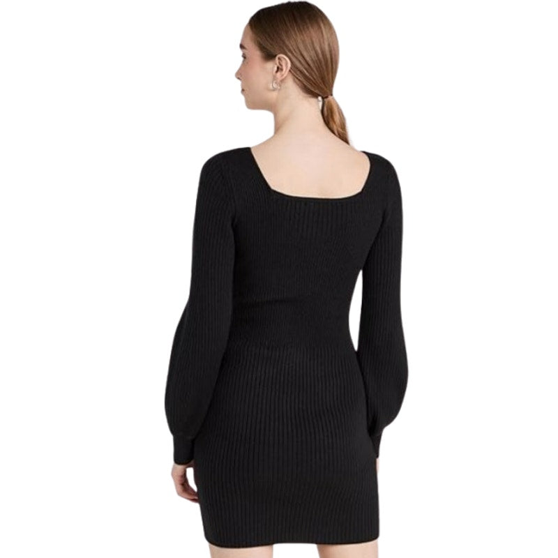 Paige Womens Celie Night Out Sweater Dress XL Black Blouson Sleeves NWOT