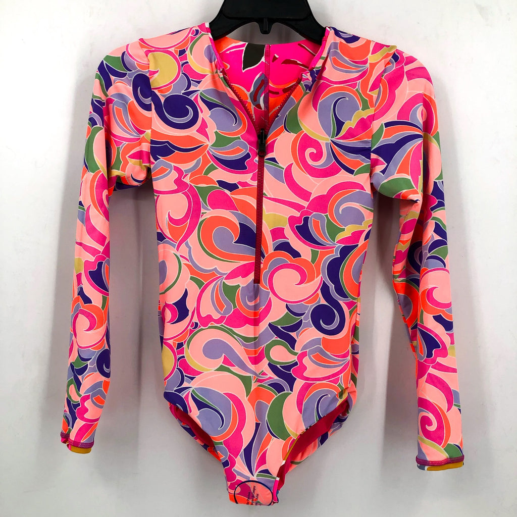 MAAJI Girls Miku Reversible Long Sleeve One Piece Size 12 Pink Jungle Rain NWT
