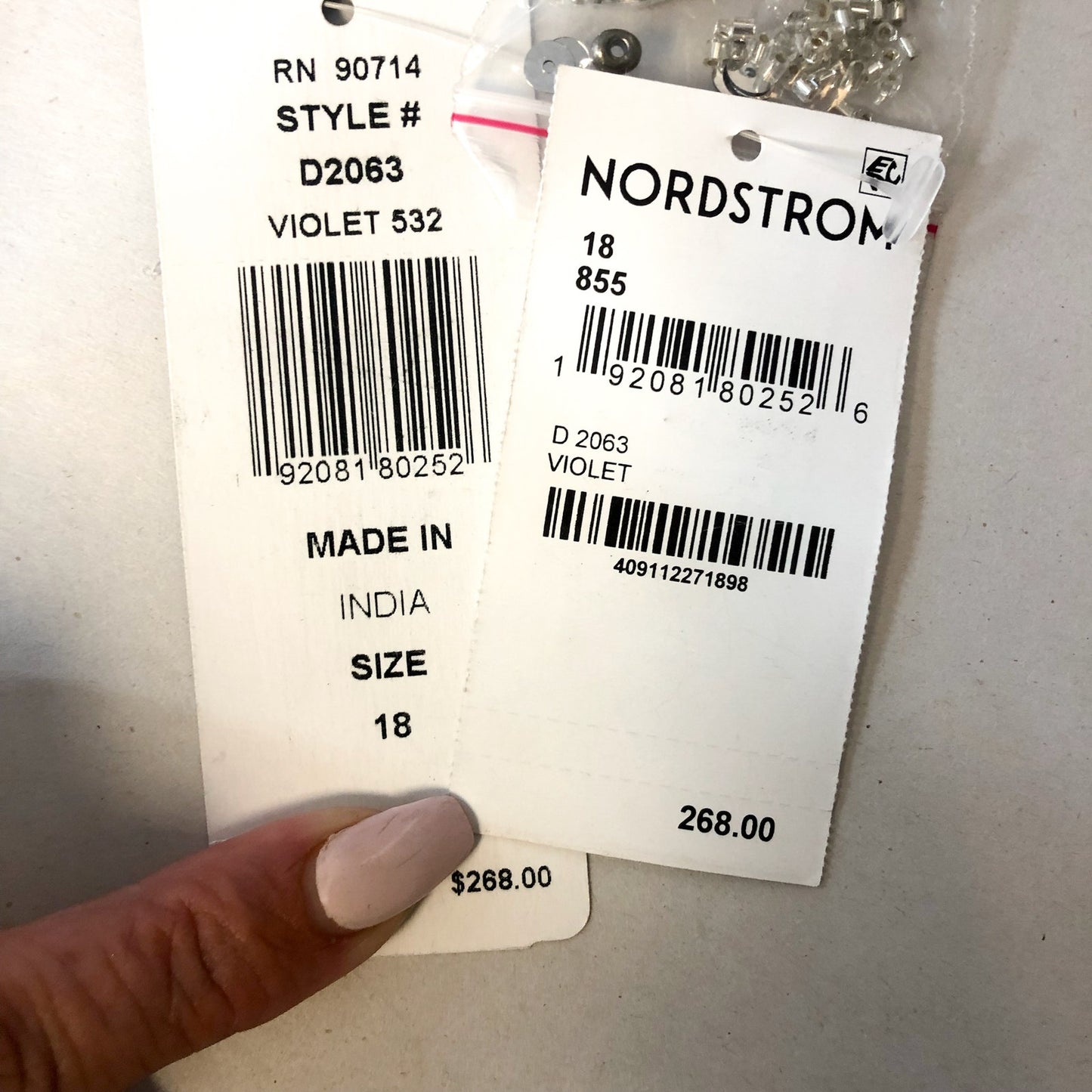 PISARRO NIGHTS Women's Beaded Column Gown Size 18 Violet Purple Short Sleeve NWT