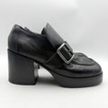 RE/DONE Womens Big Buckle Pumps EU 40 US 10 Black Leather Loafers EUC