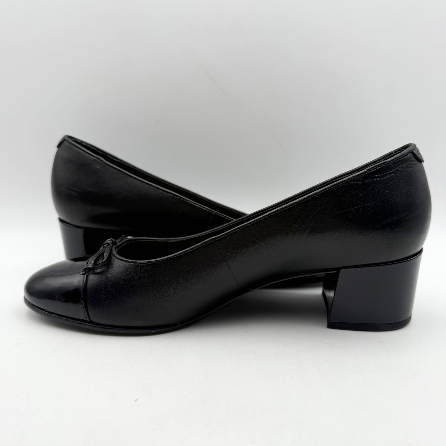 Bernardo Womens Marisol Cap-Toe Pump US 8.5 M Black Leather NWOB