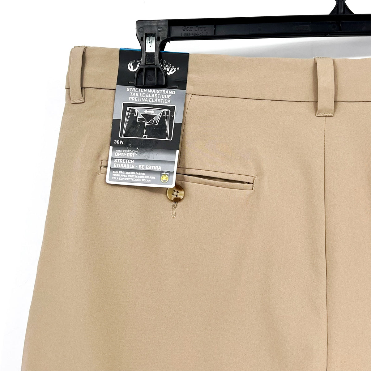 CALLAWAY Men's Golf Shorts Size 36 Tan Chinchilla 9" Inseam Flat Front NWT