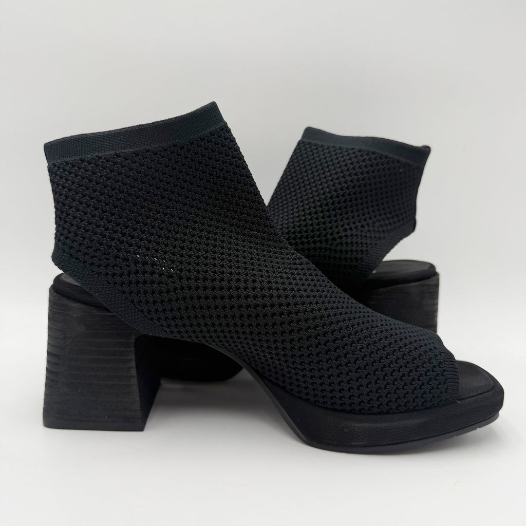 Eileen Fisher Womens Gavis Platform Sandals Size 9.5 M Black Knit NIB