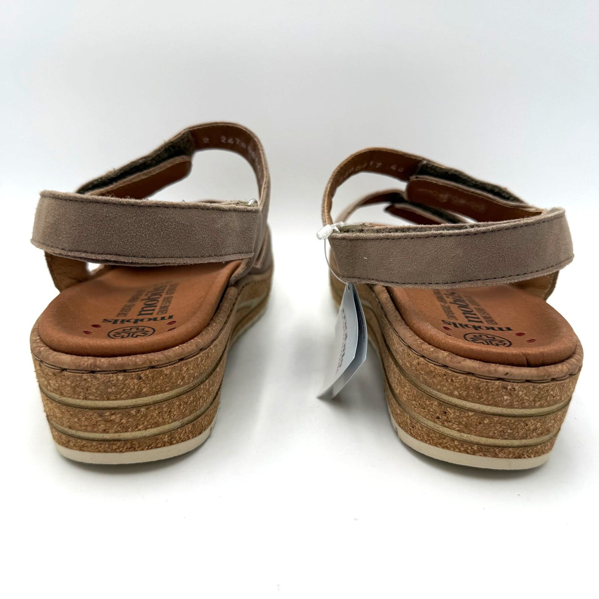 Mobils by Mephisto Womens Riley Wedge Sandals Size 10 EU 40 Light Taupe NIB