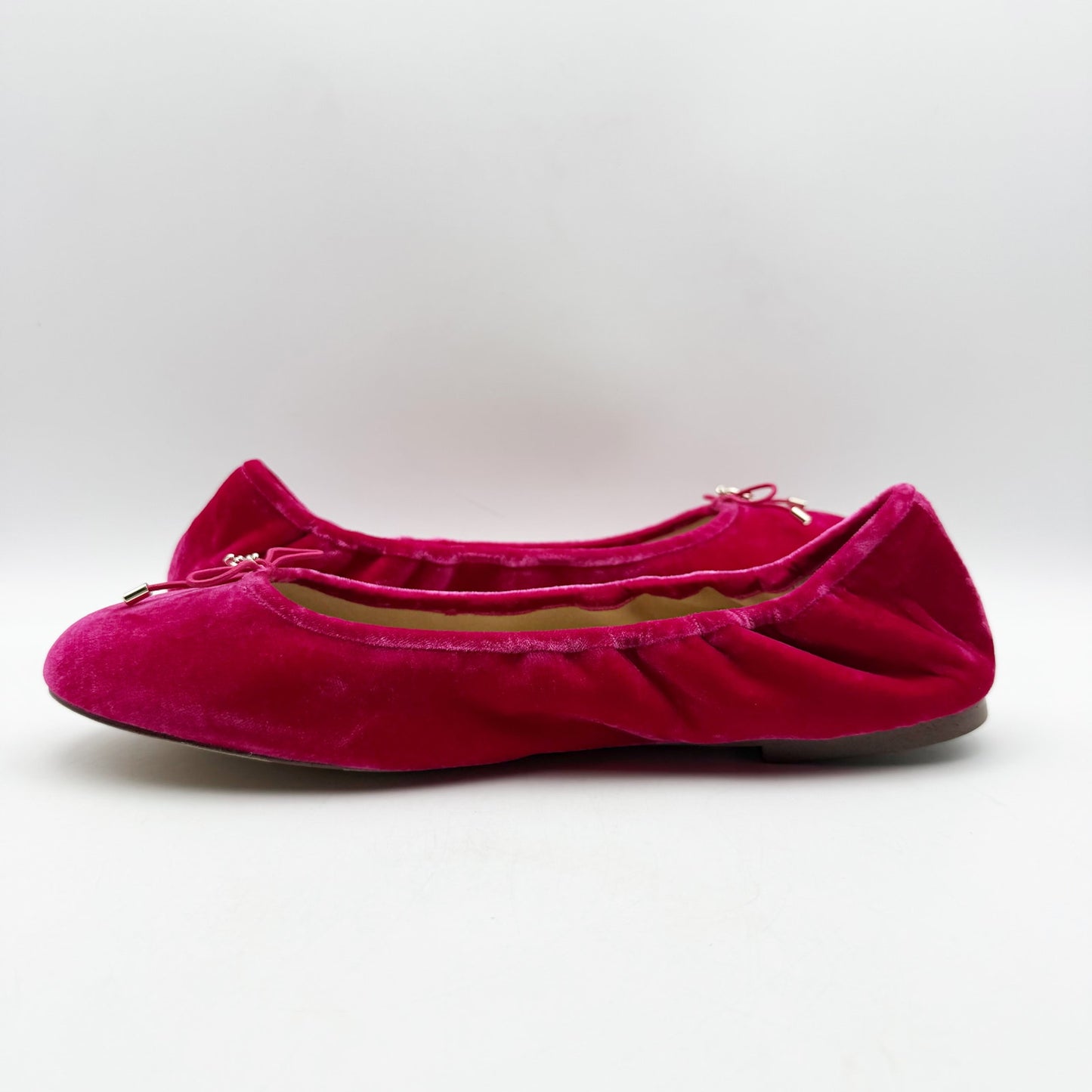 SAM EDELMAN Womens Felicia Ballet Flats US 11 EU 42 Pink Velvet Round Toe NIB