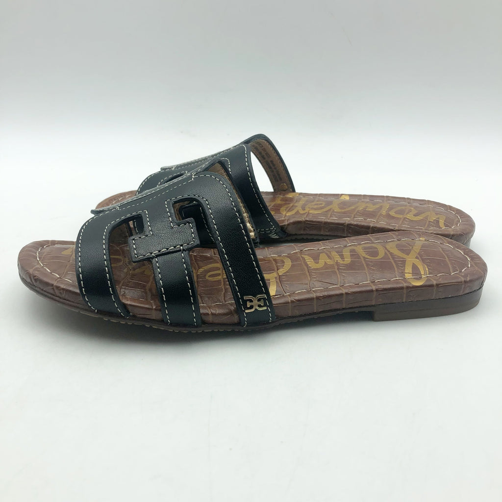 Sam Edelman Girls Bay Cut Out Slide Sandals US 13 M EU 31 Black Leather NIB
