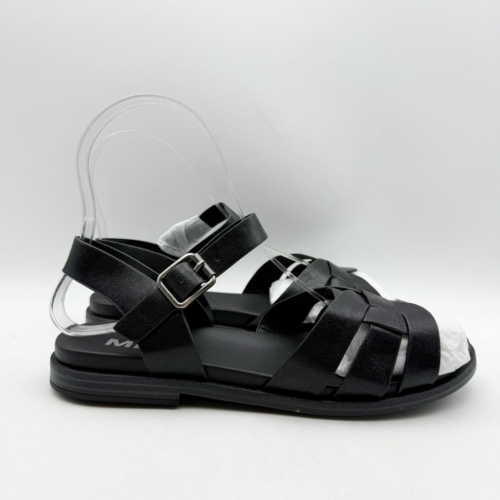 MIA Womens Flat Fisherman Sandals US 6.5 EU 36.5 Black Ankle Strap NWOB