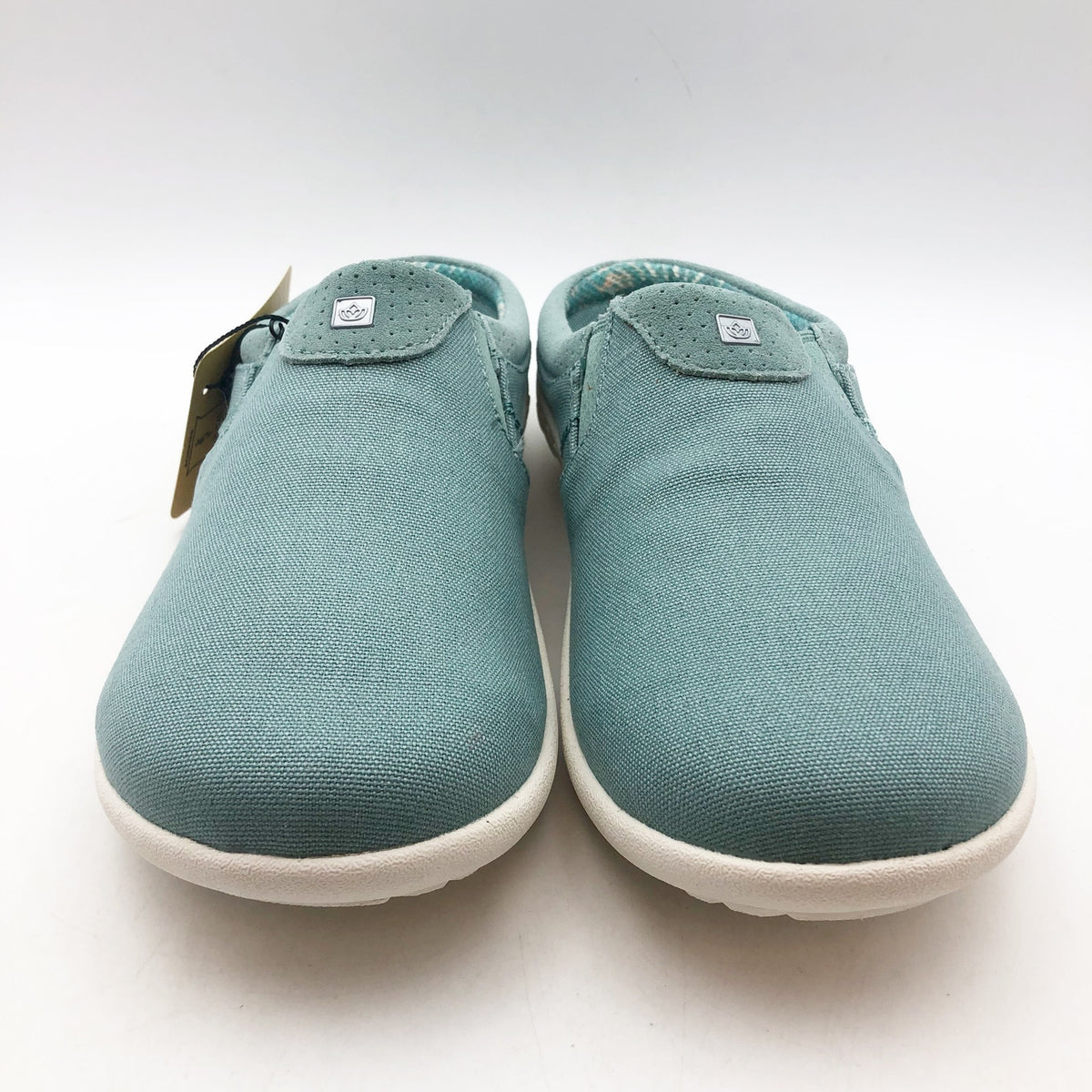 Spenco Womens SIESTA NUEVO Casual Slides Size 7.5 Mineral Blue Canvas Clogs NIB