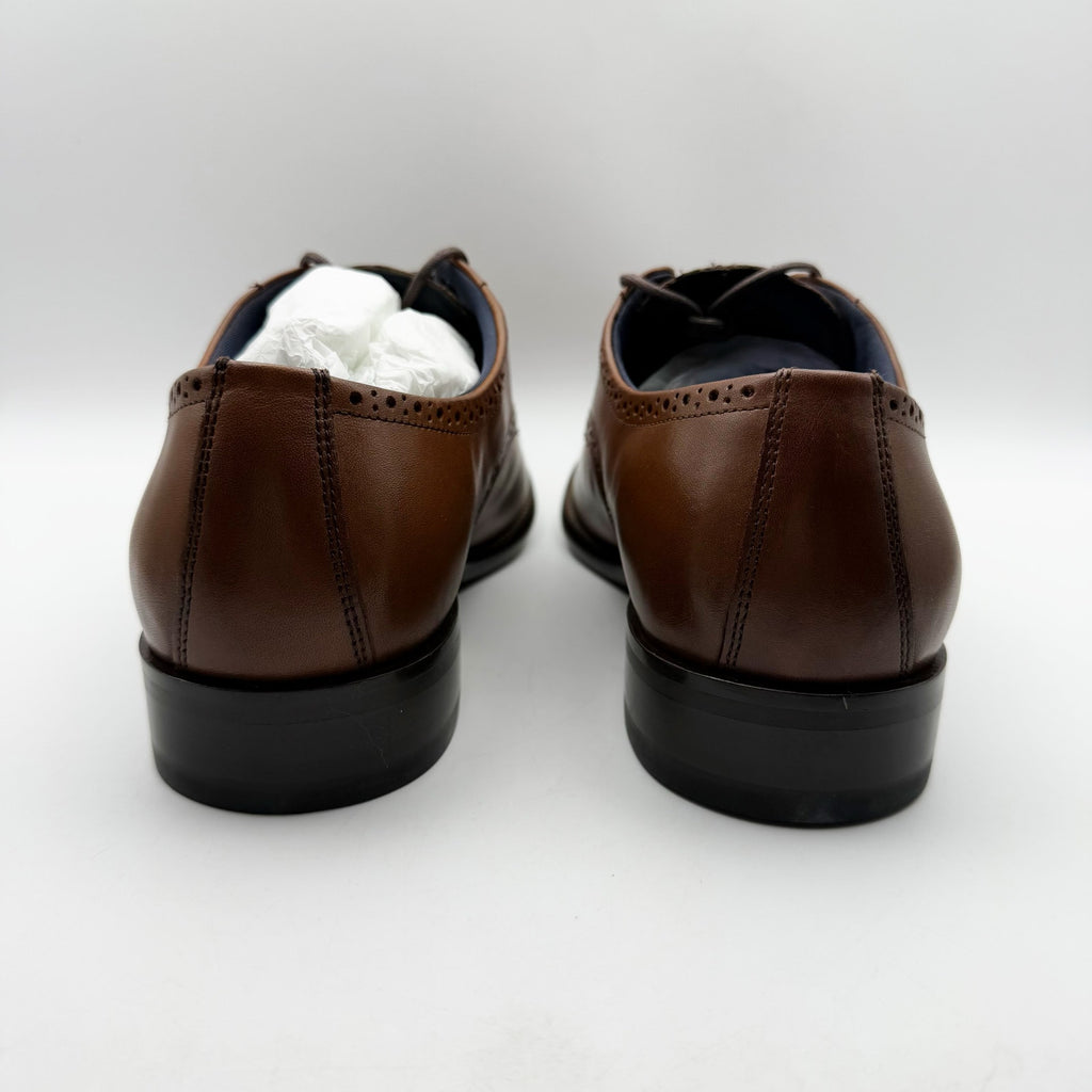 Johnston & Murphy Men Stockton Plain Toe Shoe US 13 M EU 47 Brown Leather NWOB