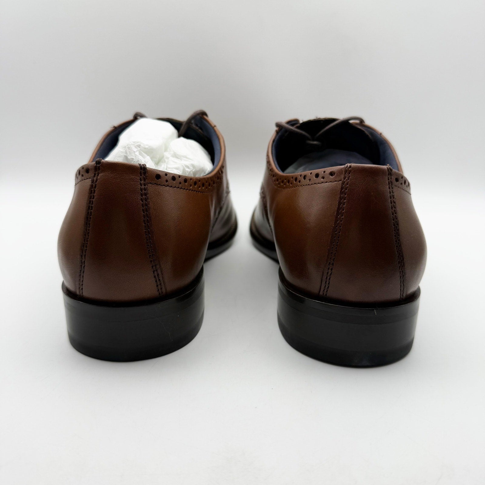 Johnston & Murphy Men Stockton Plain Toe Shoe US 13 M EU 47 Brown Leather NWOB