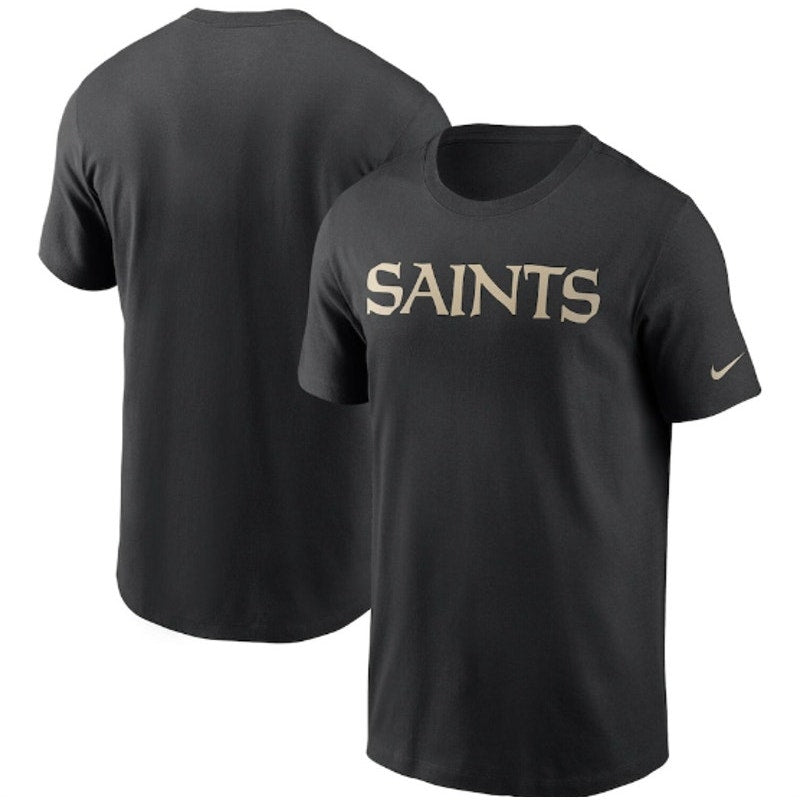 NIKE Mens New Orleans Saints Wordmark Essential T-Shirt Medium Black NWT N19900A