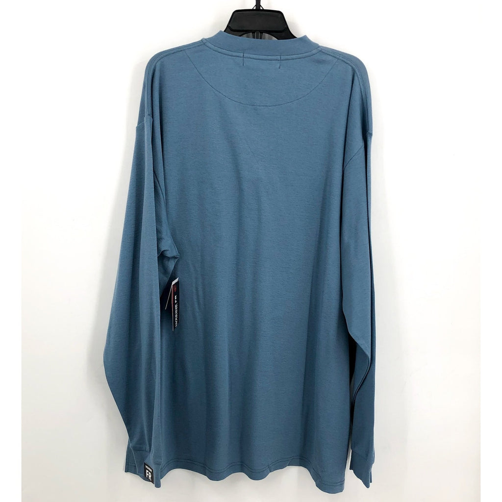 WOLVERINE Mens Guardian Cotton Long Sleeve Henley Shirt XXL Blue Flame Resis NWT