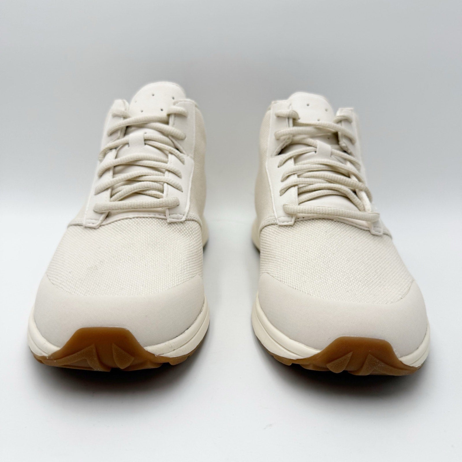 YORK Athletics Mens Henry Mid Trainer Athletic Shoes Size 9 Bone Off-White NIB