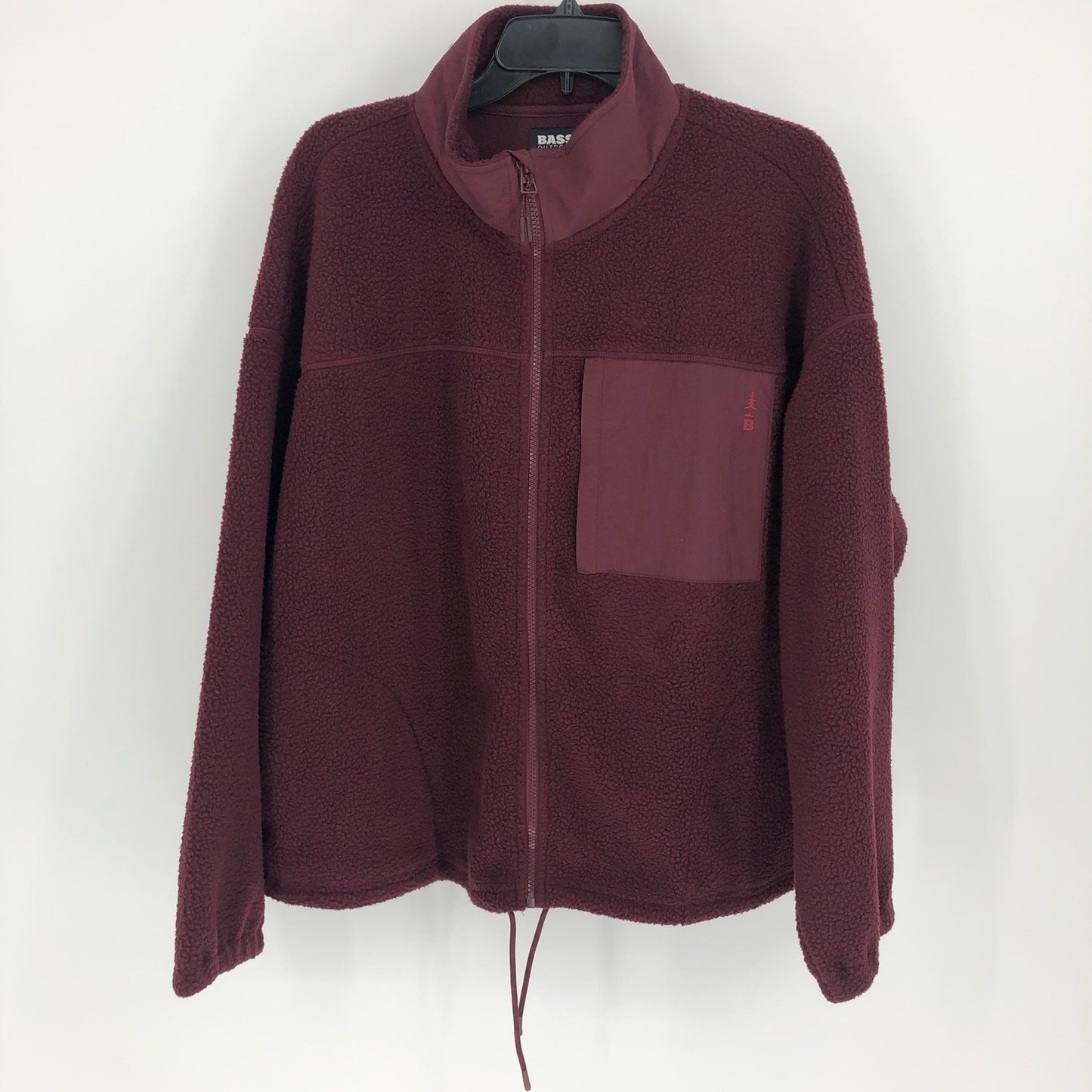 BASS OUTDOOR Coastal Sherpa Jacket XS Purple Fig Full-Zip Drawstring-Waist NWT