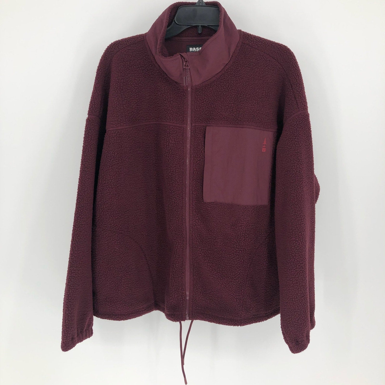 BASS OUTDOOR Coastal Sherpa Jacket XS Purple Fig Full-Zip Drawstring-Waist NWT