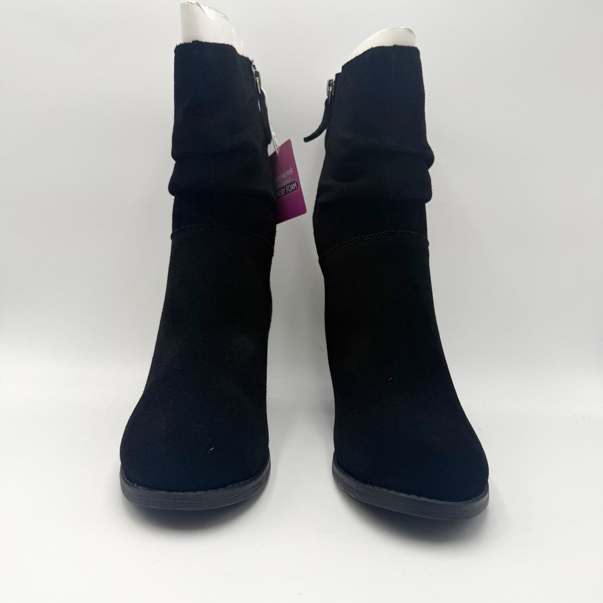 Skechers Womens Taxi Compelling Flirt Boot US 7 Black Suede Water Resistant NIB