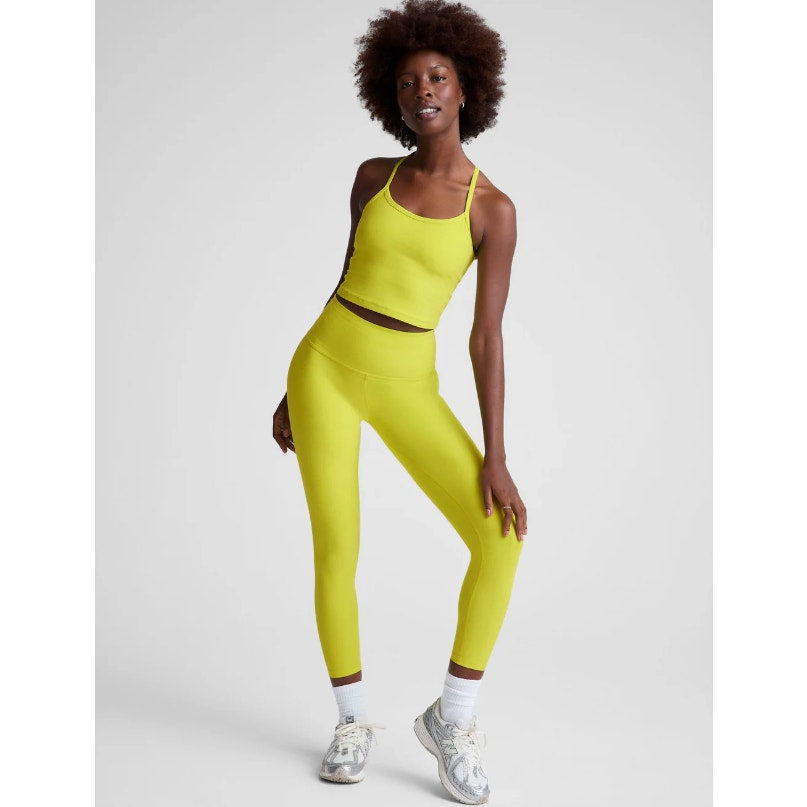 BEYOND YOGA Spacedye Slim Racerback Cropped Tank Large Neon Yellow NWT