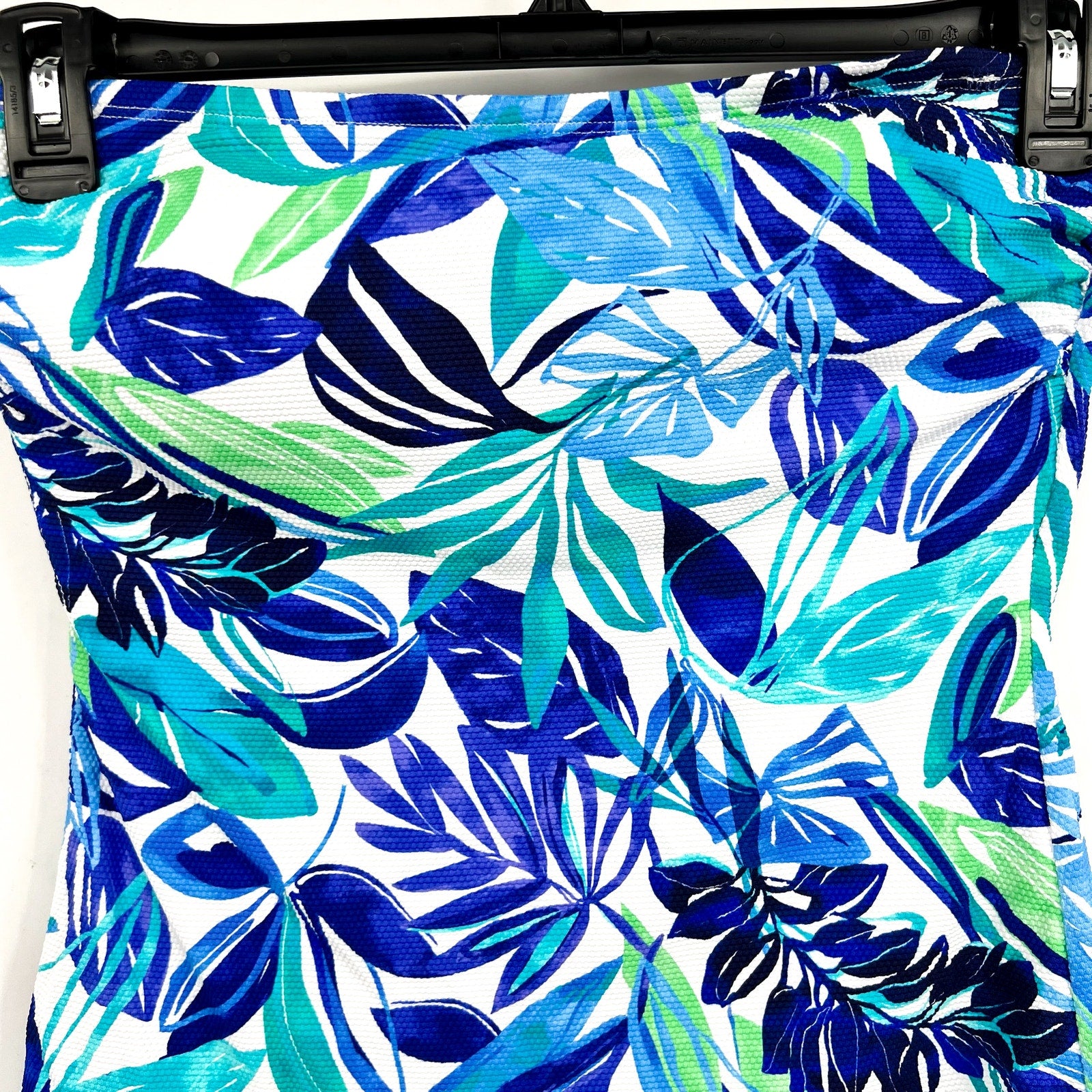 TOMMY BAHAMA Marina Bandeau Tankini Top Large Beach Glass Blue Island Cays NWT