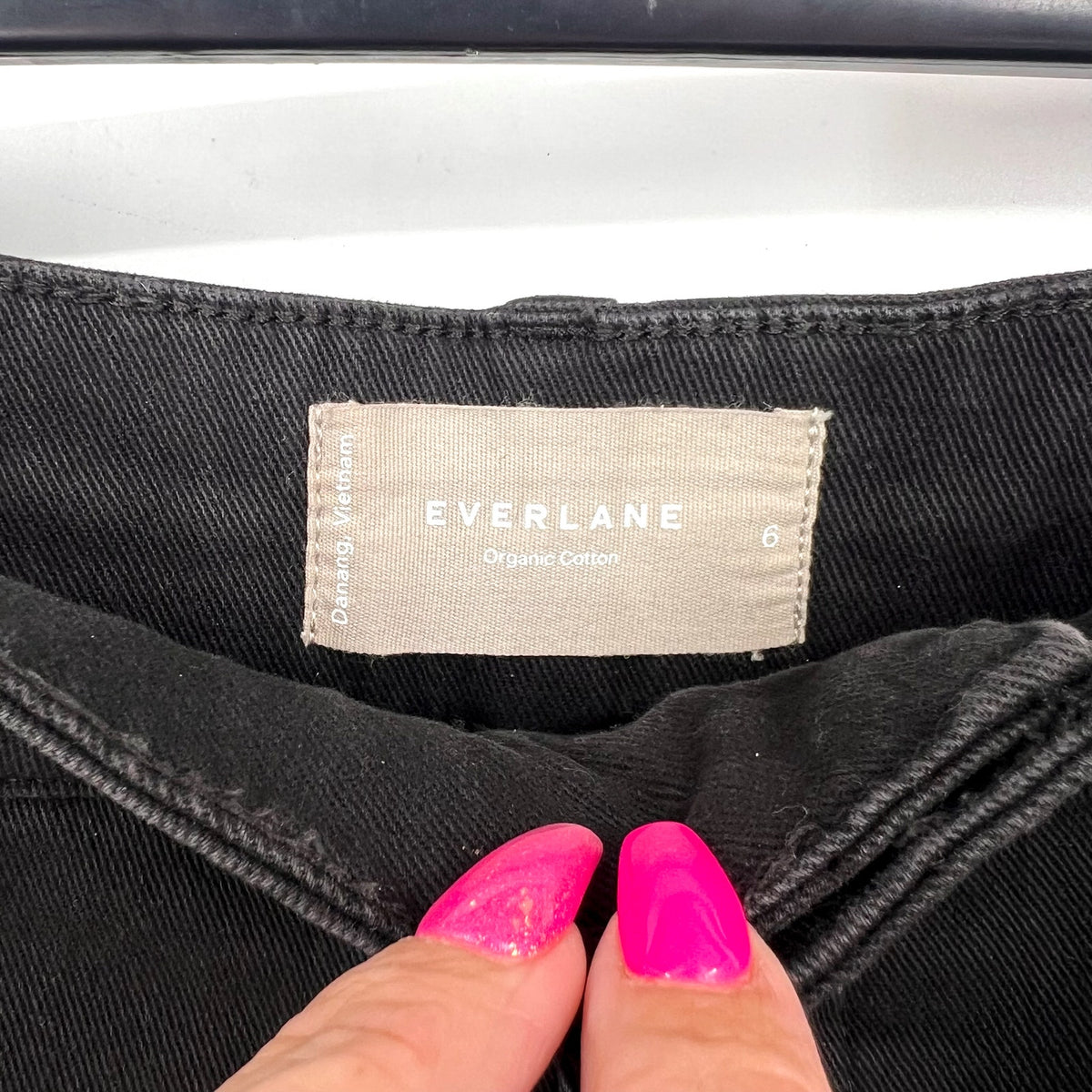 EVERLANE Women's The Organic Straight-Leg Pants Size 6 Black Utility Pockets NWT
