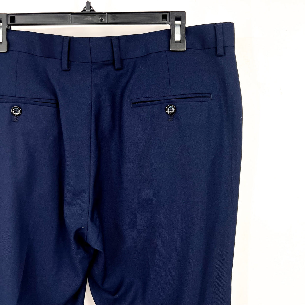 SOUL OF LONDON Men's Slim Fit Dress Pants 37R Navy Blue Flat Front NWOT
