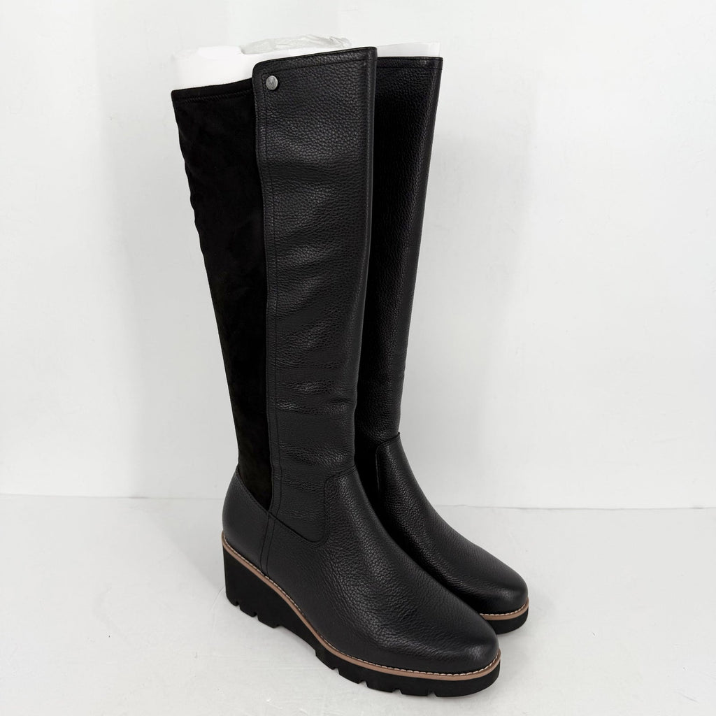 VIONIC Womens Ashland High Shaft Boots US 7.5 Wide EU 38 Black Leather NIB