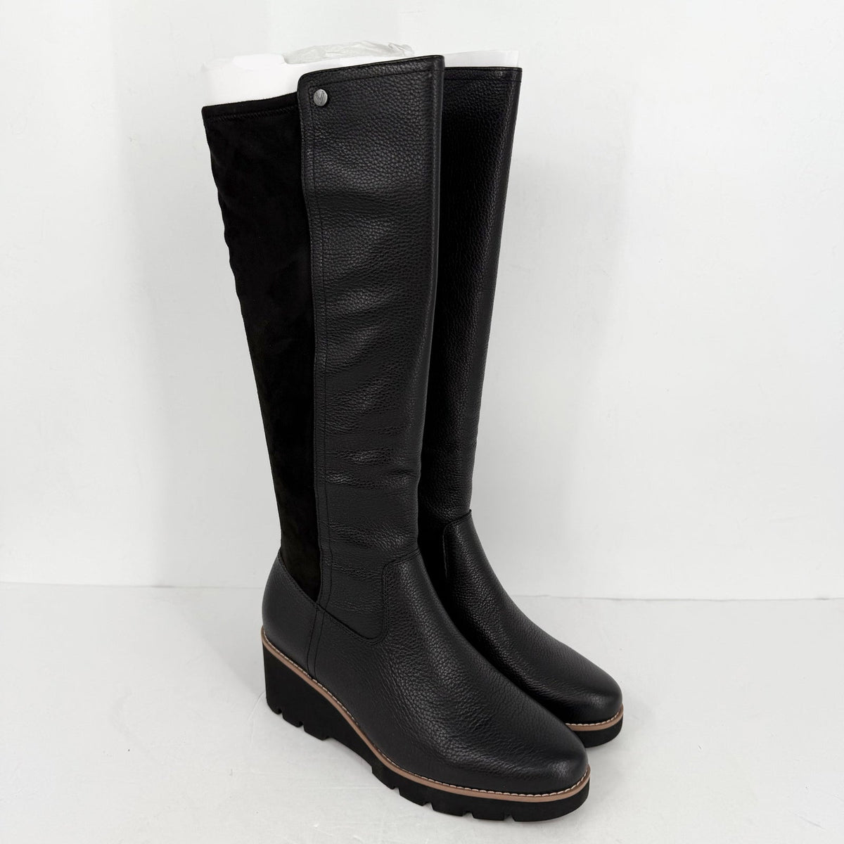 VIONIC Womens Ashland High Shaft Boots US 7.5 Wide EU 38 Black Leather NIB