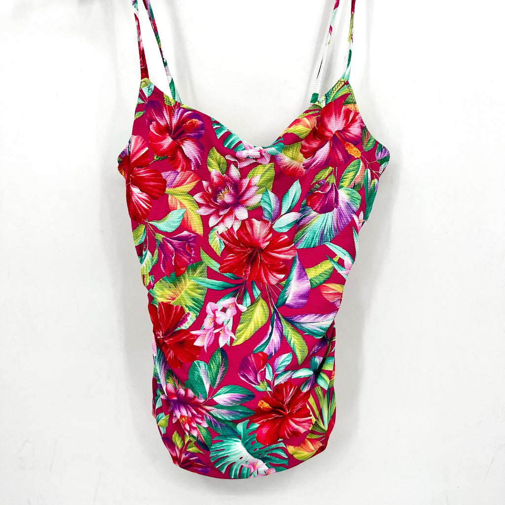 TOMMY BAHAMA Fiesta Reversible Tankini Top Small White Pink  Island Cays NWT