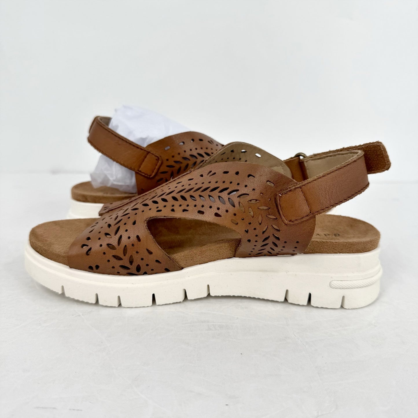 David Tate Womens Mindy Wedge Sandal US 5 M Dark Brown Leather NIB