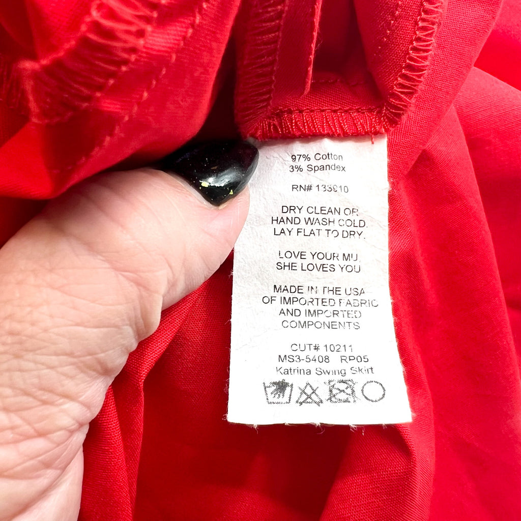 SHOW ME YOUR MUMU Kaden Crop Top & Katrina Swing Skirt Set Large Red NWT