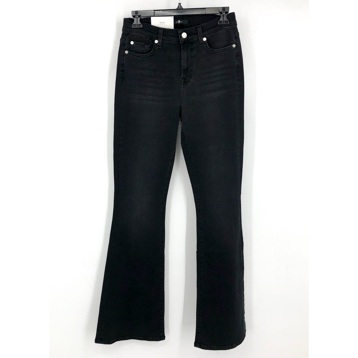 7 FOR ALL MANKIND Ali Classic Flare Jeans Size 27 US 4 Black Nights Stretch NWT