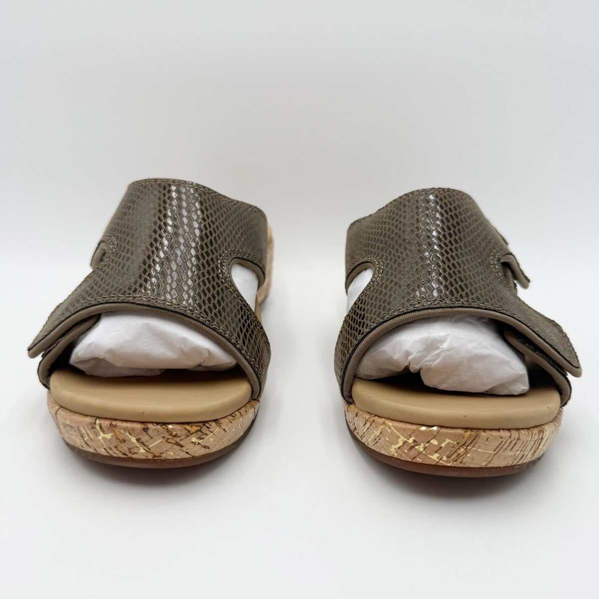 Spenco Womens Camille Wedge Sandals Size 8.5 Wide Brown NIB