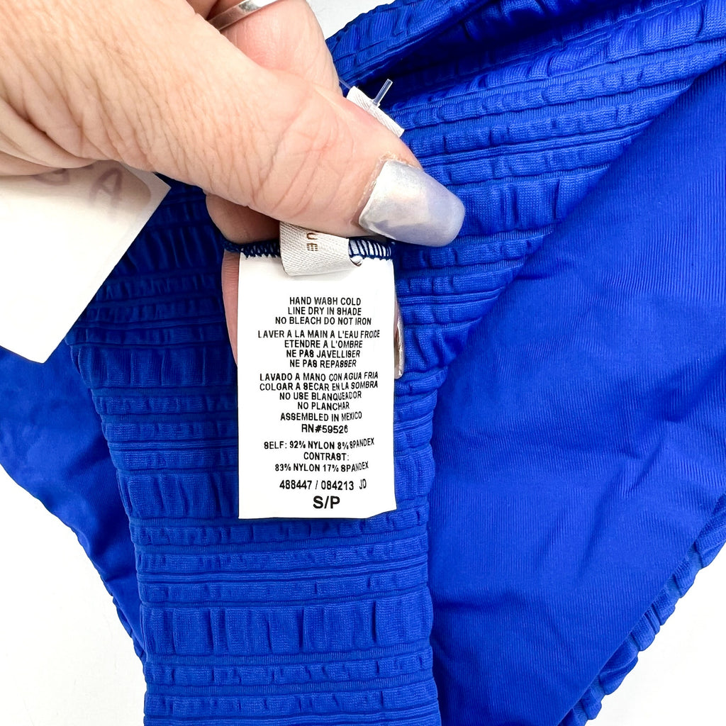 BECCA Women's Coast Adela Hipster Bikini Bottom Small Blue UltraMarine NWT