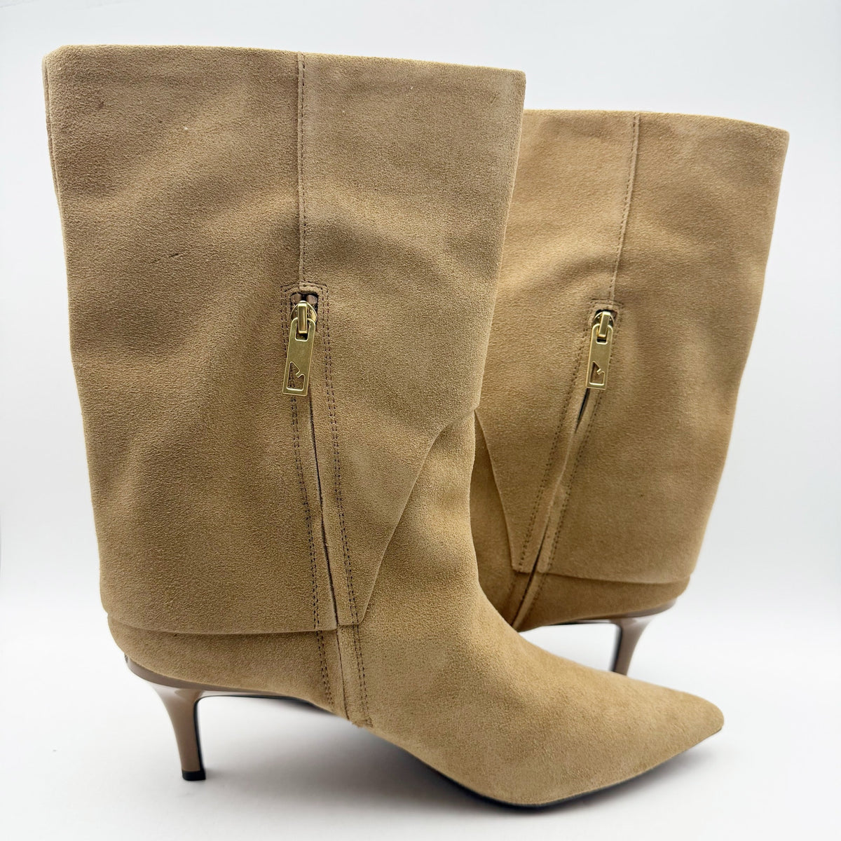 Franco Sarto Womens Alberta Trendy Booties US 12 M EU 43 Tan Taupe Suede NIB