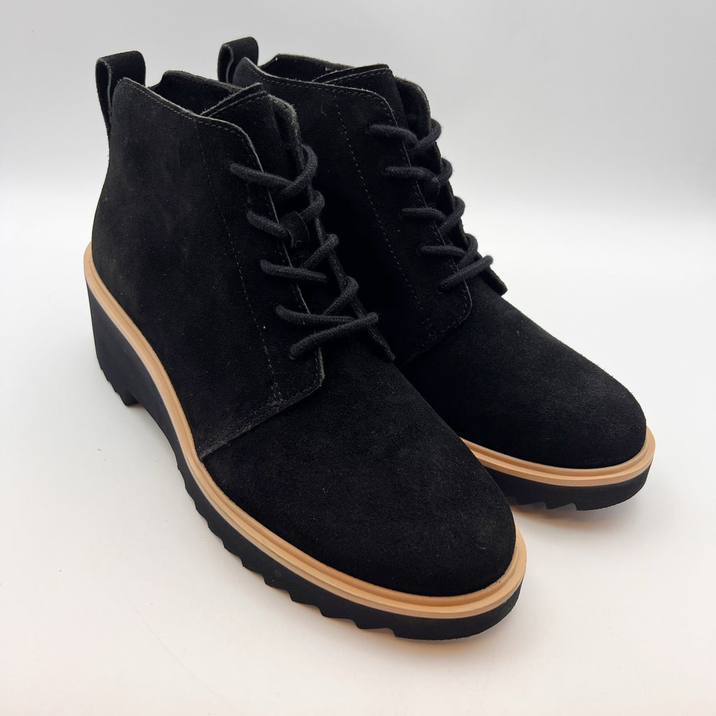 TOMS Womens Maude Lace-Up Ankle Boots SIZE 8.5 EU 39 Black Suede NWOB