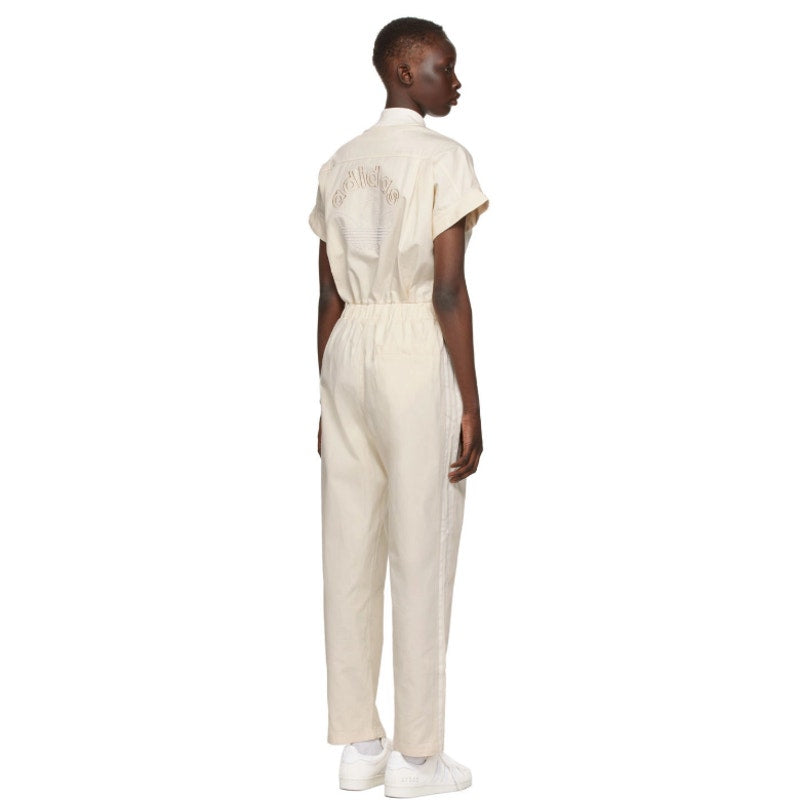 ADIDAS Women's Originals No-dye Jumpsuit Small Off-White Short Sleeve NWT