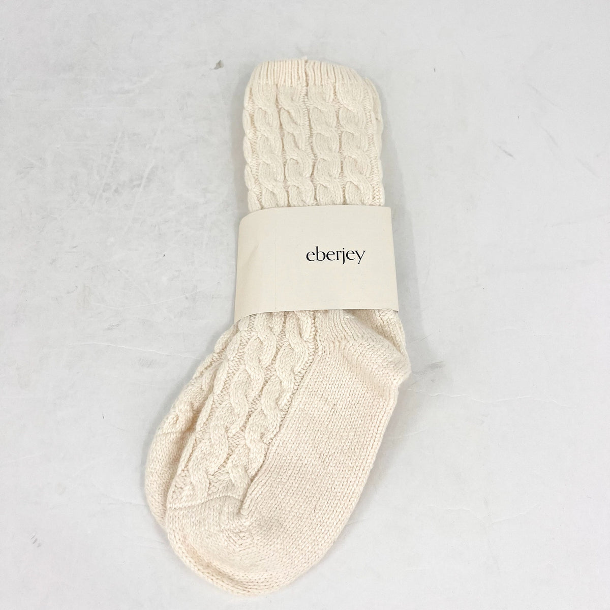 EBERJEY Women's Cozy Slouchy Socks One Size Ivory Short Crew Length NWT