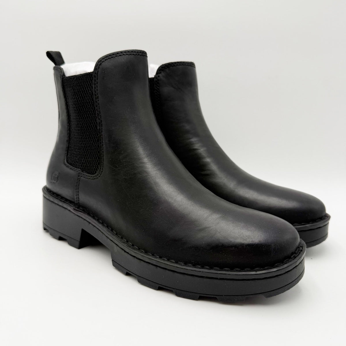 BORN Womens Verona Chelsea Ankle Boots Size 6.5 M EU 37 Black Leather NIB