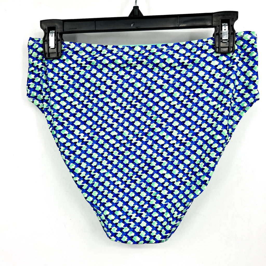 TOMMY BAHAMA Mosaic Bikini Bottoms Medium Beach Glass Blue Palm Modern NWT