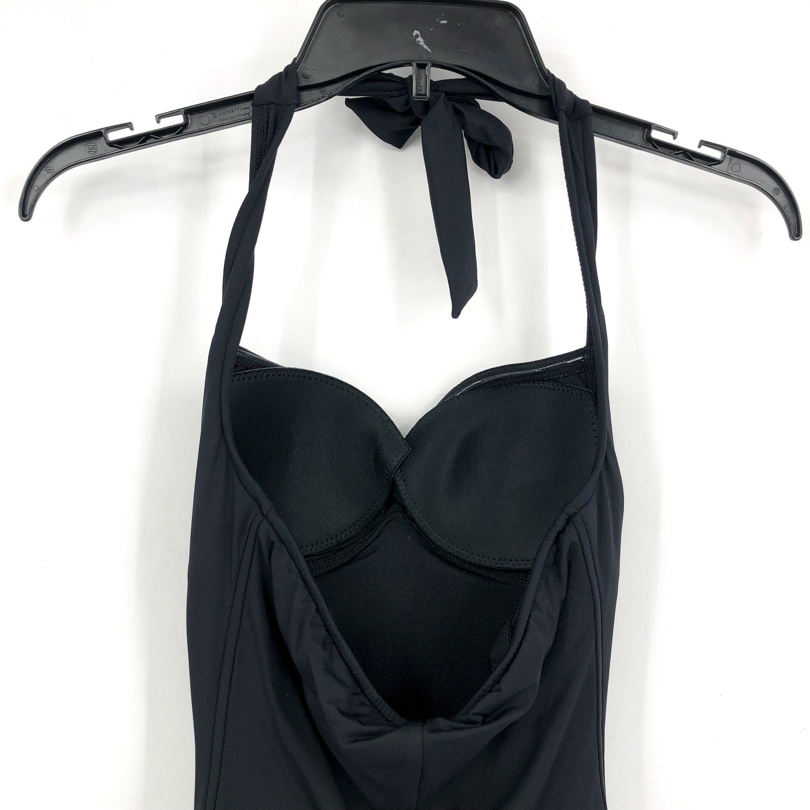 SEAFOLLY COLLECTIVE Women's Boyleg One Piece Swimsuit Size 6 Black Halter NWT