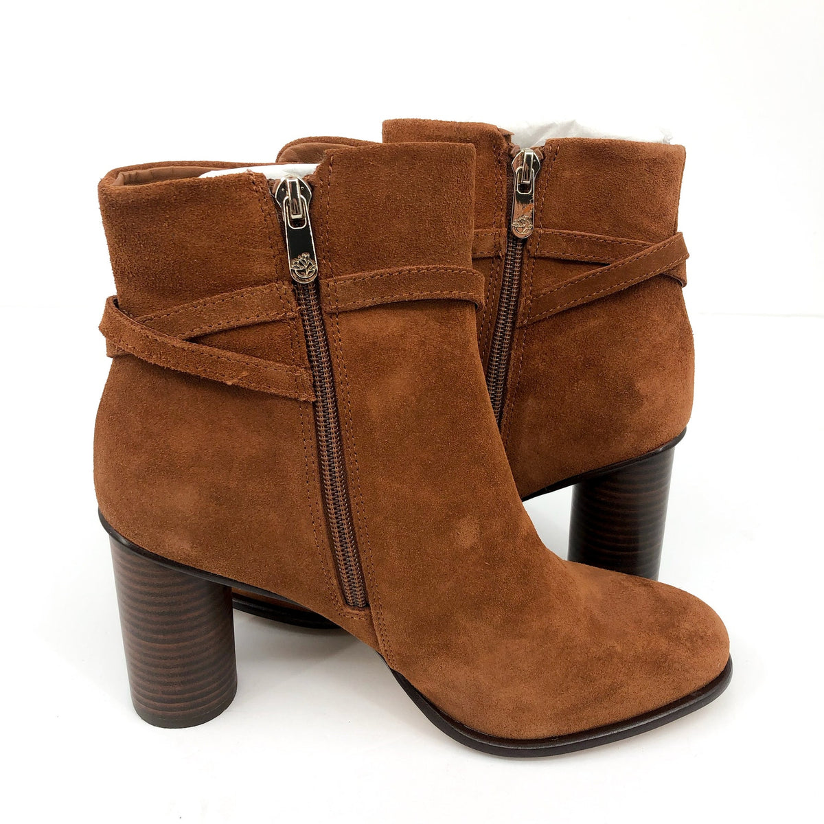 DRAPER JAMES Womens Tegan Ankle Boot Size 8 Cognac Brown Leather NWOB