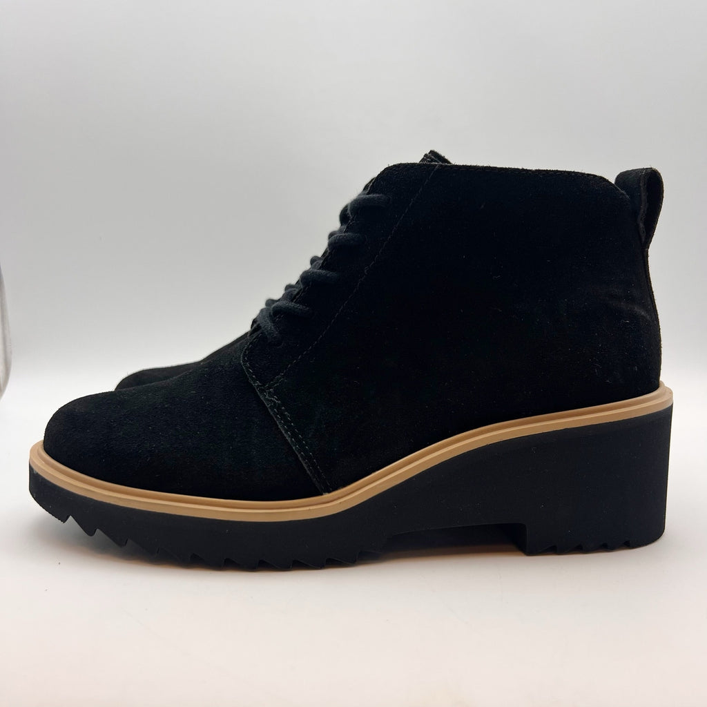 TOMS Womens Maude Lace-Up Ankle Boots SIZE 8.5 EU 39 Black Suede NWOB