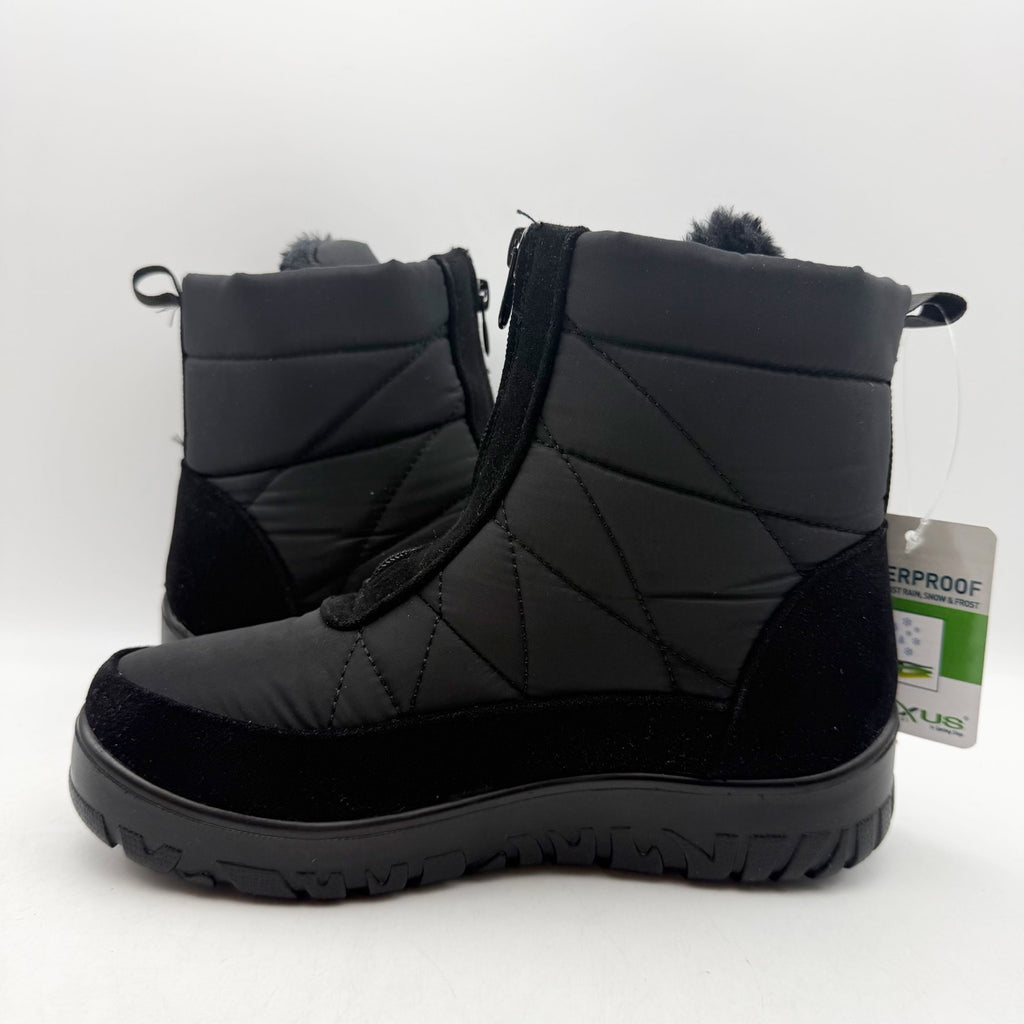 Flexus Spring Step Womens Lake Effect Snow Boots US 5.5-6 Black Waterproof NIB