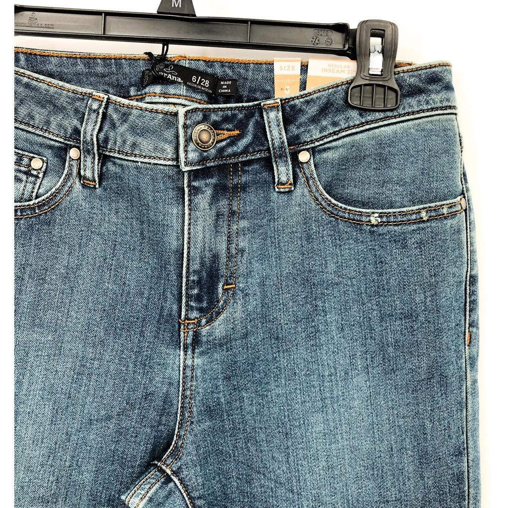 PRANA Womens Sienna Mid Rise Skinny Jeans Size 6 28 x 31 True Blue Stretch NWT