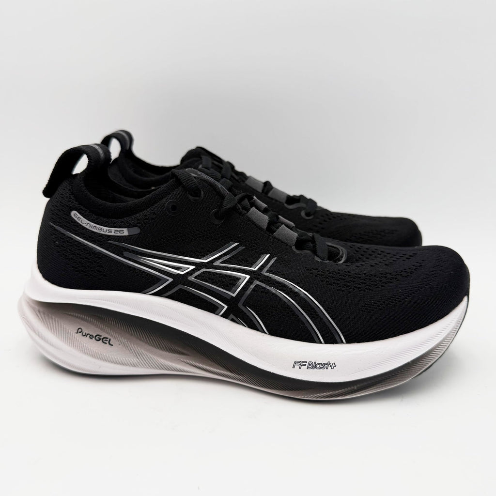 ASICS Womens Gel-Nimbus 26 Athletic Shoes Size 5 Wide EU 35.5 Black Grey NWT