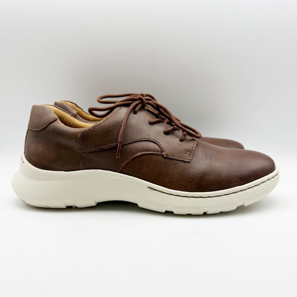 Born Mens Cornell Casual Sneakers Size 9.5 Brown Full Grain Leather Lace Up NIB