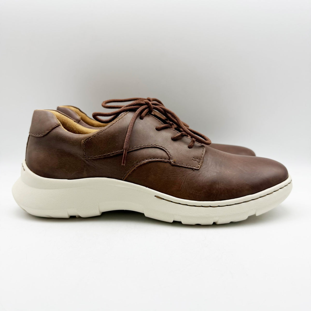Born Mens Cornell Casual Sneakers Size 9.5 Brown Full Grain Leather Lace Up NIB