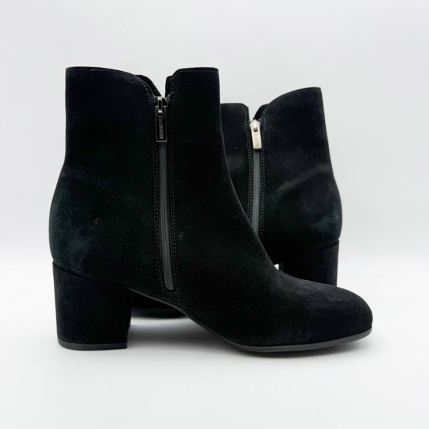 La Canadienne Womens Juni Ankle Boots US 7.5 Black Suede Waterproof NWOB